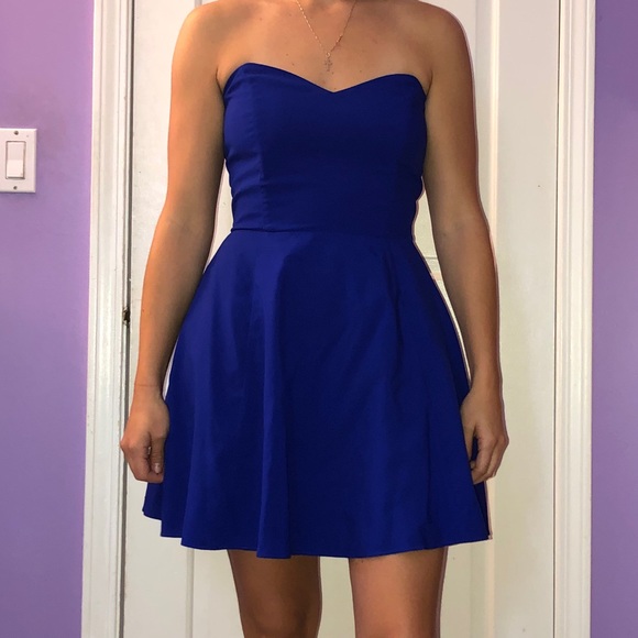 3 FOR $15!!! Francesca’s Electric Blue Strapless Cocktail Dress - Picture 1 of 6